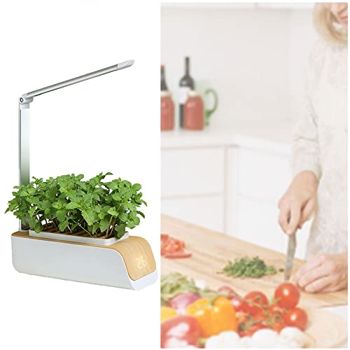 屋内水耕栽培システム 植物用グローライト 高さ調節可能 温度表示 屋内ガーデンスターターキット 苗木、野菜、花に適しています
