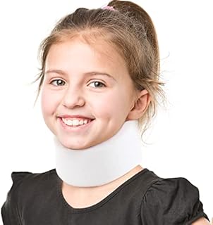 HKJD Kids Neck Brace for Neck Pain and Support - Soft Foam Pediatric Cervical Collar for Sleeping - Adjustable Youth Neck Support for Children Whiplash, Torticollis and Injury Support(L)