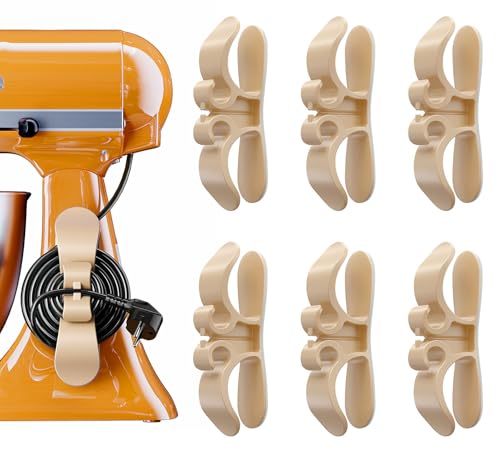 Image of 6 PCS Cord Organizer for Appliances, Upgraded Kitchen Appliance Cord Organizer Stick On Appliance Wire Organizer Wire Keeper for Kitchen Appliances Mixers, Coffee Maker, Pressure Cooker, Toasters