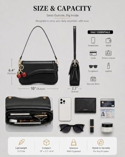 Image of Amszke Shoulder Bag for Women Y2K Crossbody Purse PU Leather Underarm Handbag 2 Adjustable Strap for Daily Commute Travel