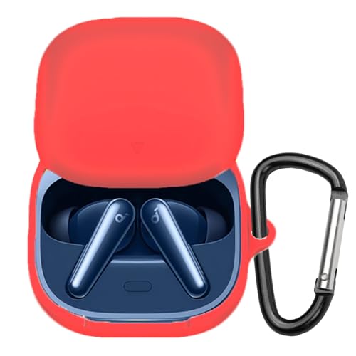 YAODLE Anker Soundcore Liberty 5 用 ケース カバー Soundcore Liberty 5用保護カバー 保護ケース シリコンケース 装着充電可能 全面保護 落下防止 キズ防止 耐衝撃 防塵 軽量 収納 カラビナ付き(Ank