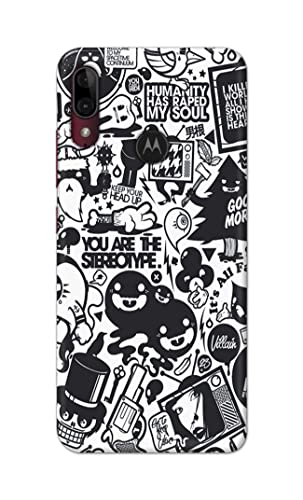Image of Printed Hard Back Cover Case for Motorola Moto E6+ Plus | Moto E6s Back Cover (Mixed Cartoon) -1302