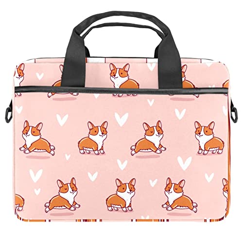 Sacoche bandoulière ordinateur portable 13.3 anti-choc Corgi rose