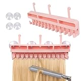 Hair Extension Holder for Styling,Silicone Hanging Wig Stand,Wall Mounted Braiding Hair Rack Durable Wig Pieces Storage Rack for Multiple Wigs Head Stands Rack Organizer,Display,Styling,Drying,(Pink)