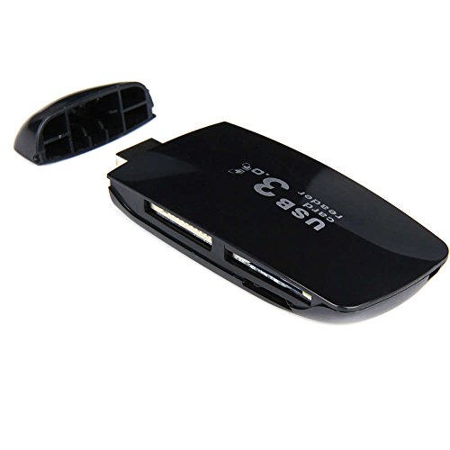 USB 3.0 Card Reader,Super Speed 5Gbps Flash Memory, Portable TF CF MS SD Card Reader Adapter for PC Laptop - Black