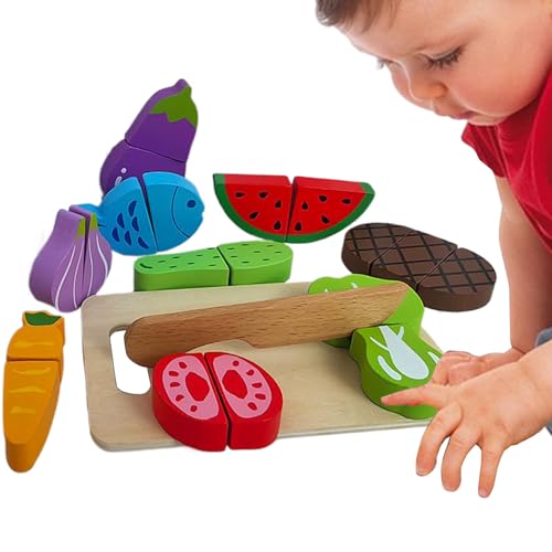 Obstschneidespielzeug - Holzspielzeug Kreativitätsförderndes Lernspiel | Pädagogisches Spielzeug Ab 3 Jahre Rollenspiel Für Familie Kindergarten