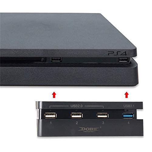 Hub USB 4 em 1 super de alta velocidade adequado para Sony PlayStation 4 Slim PS4 Slim Console Preto
