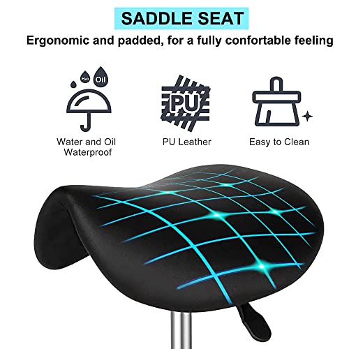 La Feier Saddle Stool Rolling Chair For Lab Clinic Dentist Medical Massage Salon Facial Spa Tattoo Kitchen Drafting, Adjustable Hydraulic Stool With Backrest And Wheels(Coffee Brown) #TOP4