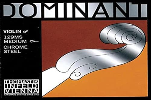Thomastik-Infeld Dominant cuerda de violín Mi 4/4 – cuerda individual (129MS), núcleo de acero, lisa, tensión media, lazo