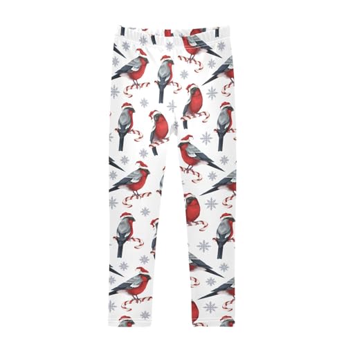 CaTaKu Girls Leggings Christmas Candy Birds Leggings for Girls Kids Athletic Workout Yoga Pants Size 4-10T