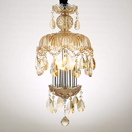 Lampe de luxe créative en fer forgé et pendentif en cristal ciselé
