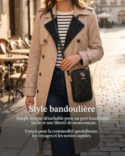 WONDEE - GUESS Sac pour téléphone portable pour femme, Profitez de la mode comme style de vie avec ce sac pour Smartphone pour sacs à bandoulière, GUESS Case téléphone original