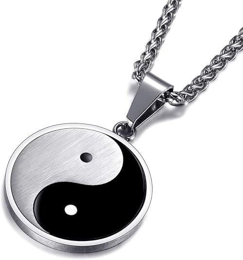Fashion Yin And Yang Stainless Steel Necklaces For Women/Men Statement Necklace Jewelry Fashion Accessories Creative Gift White And Black