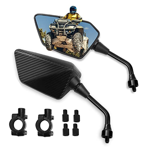 Esploratori Atv Mirror, Side Rearview Mirrors For Bike Motorcycle Atv Scooter Cruiser With 8Mm 10Mm Bolt, 7/8" Handle Bar Mount Clamp Compatible With Suzuki Yamaha Honda Kawasaki Victory And More #TOP11