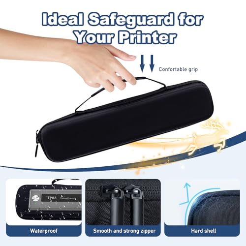 Image of Tattoo Case, Compatible with Phomemo TP88 /M08F /TP81 /TP83 A4 Portable Printer&Tattoo Machines, for Travel Printer Storage Papers & USB Cable, Shockproof (Case Only), Black
