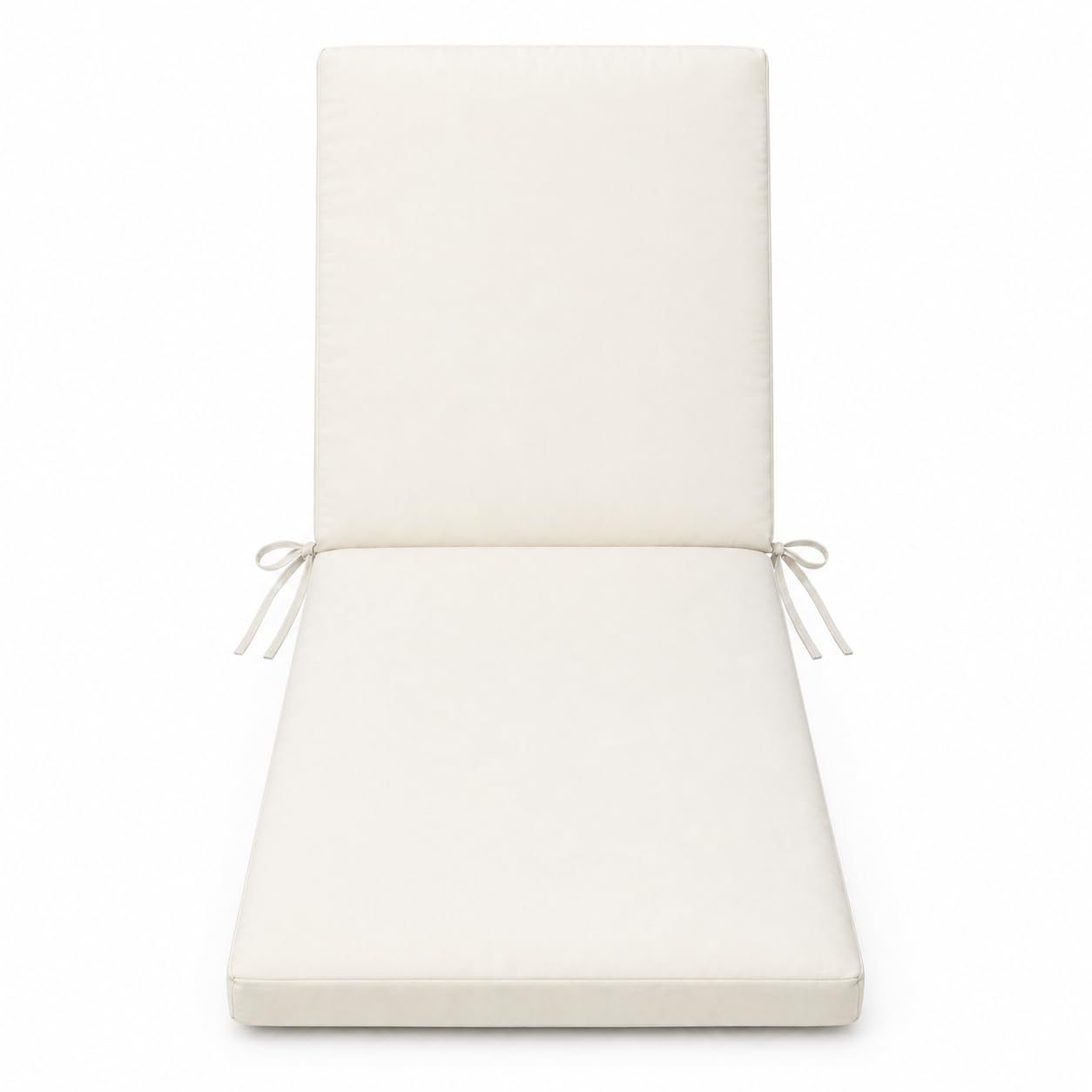 Cuscino Premium per Lettino Prendisole 190x60 cm | Schienale Reclinabile, Imbottitura Comfort e Laccetti | Ideale per Giardino, Piscina e Outdoor (Avorio)