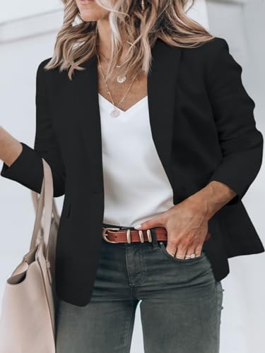 Cicy Bell Womens Plus Size Casual Blazers Open Front Long Sleeve Work Office Suit Jackets Black2
