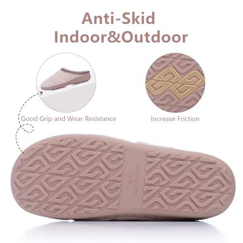 Slippers for Women Indoor and Outdoor Warm Cozy House Slippers with Soft Terry Cloth Memory Foam and Non-Slip TPR Sole Bedroom Shoes Gifts for Women Her Mom Pink4