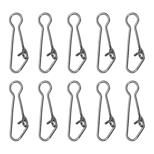 PATIKIL High Strength Fishing Snaps, 50 Pack 24 Lbs Stainless Steel Line Pin Connector Swivels Clips Quick Change for Fishing Lures Freshwater Saltwater, Black