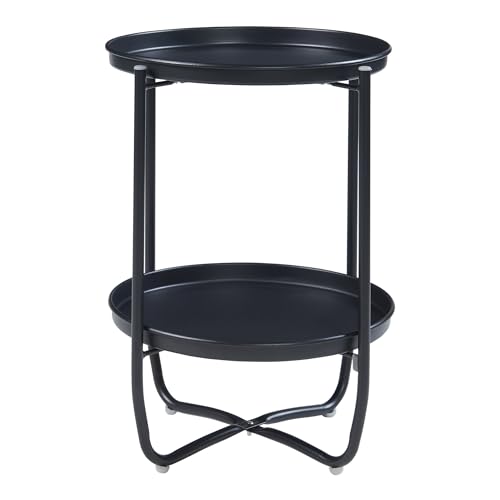 Table basse ronde design intemporel en acier noir pour intérieur - 5