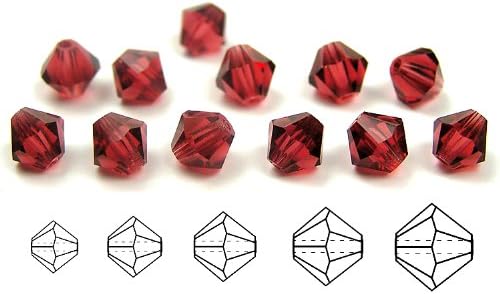 4mm Hot Pink, Czech MC Rondell Bead (Bicone, Diamond Shape), 2.5 Gross = 360 Pieces
