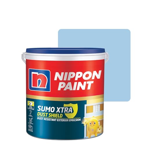 Image of Nippon Paint Sumo Xtra Dust Shield Exterior Emulsion (20L, Icy Waters) - Dirt Pickup Resistant, Colour-Lock, Water Resistant, Low VOC Wall Paint for Exterior Masonry Surfaces - 20 Litre