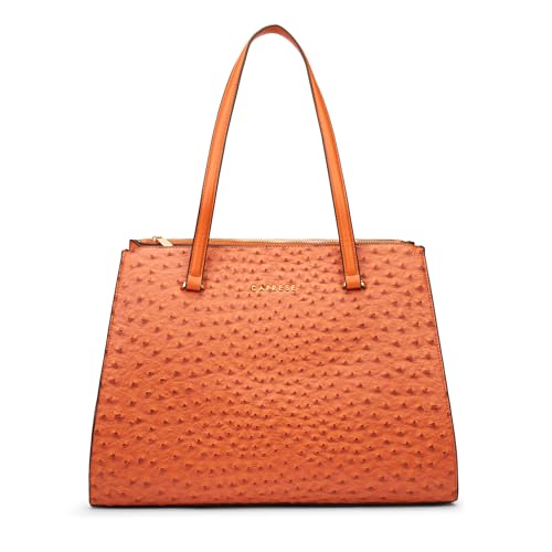 Image of Caprese Britney Large 15.6 Laptop Compatible Tote Bag for Women | Animal Texture Faux Leather Shoulder Handbag | Spacious Office & Travel Bag | Dual Zipper & Magnetic Button Closure