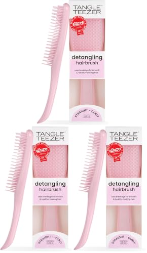 Image of Tangle Teezer Ultimate Detangler Brush for Wet & Dry Hair, Eliminates Knots & Reduces Breakage for Straight to Wavy Hair Types, Millennial Pink (Pack of 3)