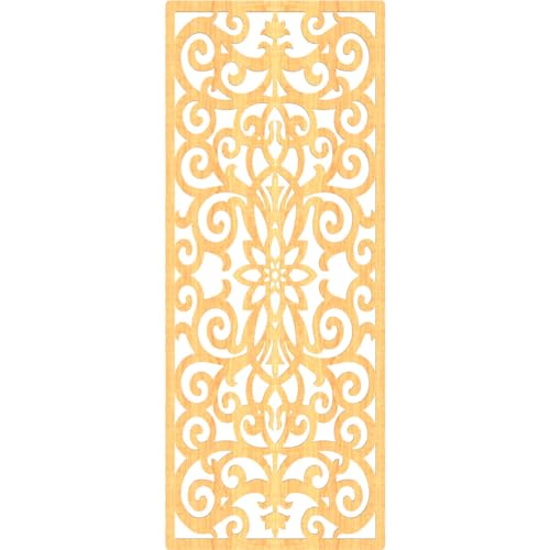 Image of Buel Decorative Pierced Fretwork Wood Wall Panels, 29 3 /8 inchW x 74 3 /8 inchH x 1 /4 inchT, Cherry