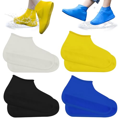 Schuhüberzieher Wasserdicht Playshoes Überzieher Mehrweg Silikon Überziehschuhe Überschuhe Shoe Cover Regenüberschuhe Für Regen Schneetag Wüstenstrand Schlammige Straßen 4 Paar