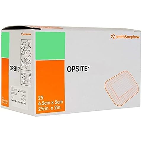 Opsite Post-Op Waterproof Adhesive Film + Pad Dressing 6.5cm x 5cm, Pack of 25 Cover