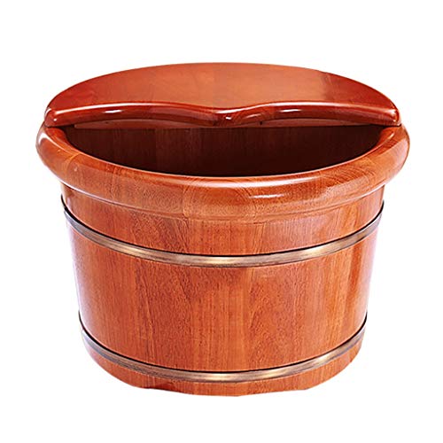Masajeador de pies Katzowen, Bañera para pies en madera de roble, Recipiente para pedicura y masaje, 41 x 26 x 33 cm miniatura 1