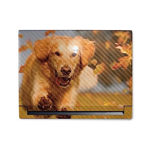 Image of MightySkins Carbon Fiber Skin Compatible with Alienware M18 R1 (2023) Full Wrap Kit - Puppy Fall | Protective, Durable Textured Carbon Fiber Finish | Easy to Apply & Change Styles | Made in The USA