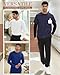 Locoowai 3 Pack Men's Big & Tall Long Sleeve Underscrub Tops Crew Neck Base Layer Undershirts Slim Fit T Shirts Basic Tops(Black, White, Royal Blue,3X-Large)