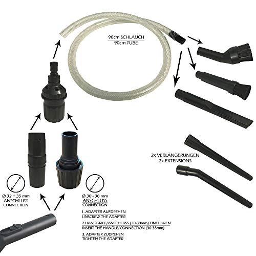 Düsenset PC-Reinigungsset Für Bestron K2026, Bosch BSA3083/09, Bosch BBS600002, Bosch BSG8PRO209, Bosch BBS1118, Bosch BSG61832, Bosch BBZ52AFG1(00), Pro Energy Pro Animal Hair compressor techno