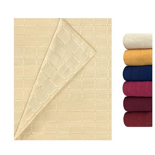 GFD - Colcha Multiusos Clásica para Sofá y Cama Algodón Poliéster, Manta Foulard Cómoda y Suave, Plaid para Cama Colores Vivos, Cubrecama, Cubre sofá (Beige, 180 x 270)