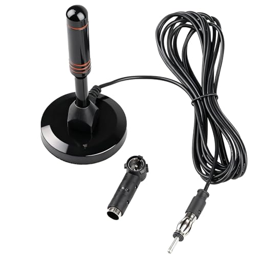 Universal Antena Radio FM/Dab Auto de Columna con Ventosa 86-108MHz Base Magnética Robusta Cable 2.4G de 3 Metros Apta para Sistemas Hi-Fi Sintonizadores FM Dab+ Audio/Vídeo Dab para Familias,Regalos