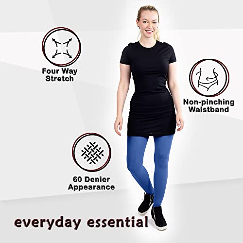 Image of Silky Toes Women's 60D Soft Opaque Tights 1-2 Pairs -Black White And Colored Stockings for Women