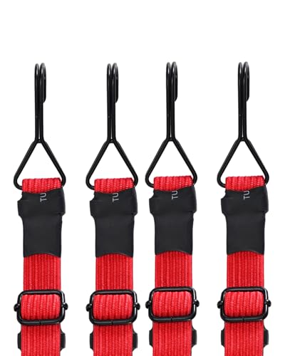 Tendeurs élastiques plats réglables 101,6 cm lot de 4 sangles d'extérieur résistantes avec crochets