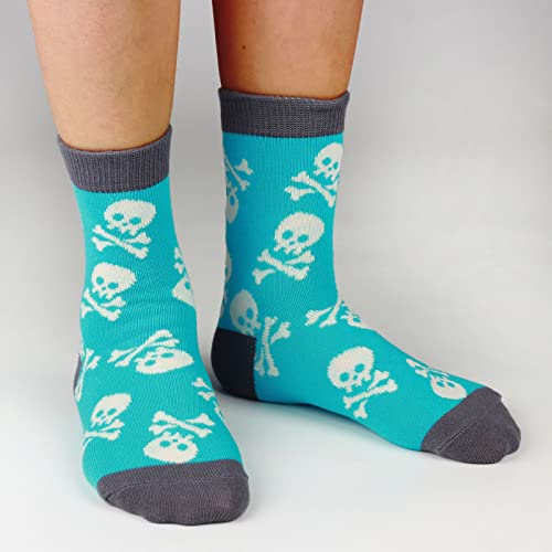 Cotton Day Kids Boys Fun Novelty Crew Dress Socks Colorful Pattern Design 4-6 Years (Size 6 Skulls) #TOP1