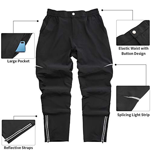 West Biking Cycling Trousers,Men’s Women Bike Pants, Breathable Lightweight Elasticated Waist Athletic Sweatpants with… - Image 6