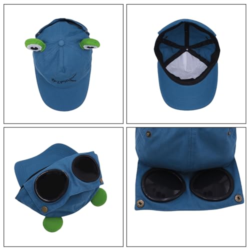 Kids Baseball Cap Cute Frog Aviator Hat Goggles Peaked Cap Summer Sun Hat Outdoor Play Sports Caps4
