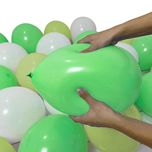 Image of 300 Pack Green and White Balloons 100 of each of the 3 colors 12 inch Green White Light Green Latex Party Balloon Bulk for Various Party Events Decorations