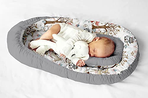 Multifunktionale Kuschelnest Babynest Kokon für Babys und Säuglinge, Nestchen, Reisebett, 100% Baumwolle, antiallergisch Cover