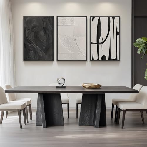 Large Framed Black and White Abstract Wall Art for Living Room, 3 Piece Big Modern Canvas Prints Paintings Artwork for Walls, Minimalist Abstract Art Pictures for Hallway, Office Wall Decor 24x36 In - Image 8