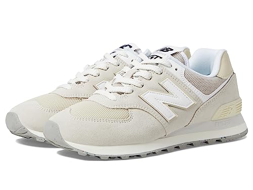 Image of New Balance Unisex 574 V2 Familiar Ground Sneaker,White /Grey,Men 4.5 / Women 6