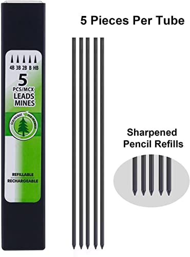 Image of deziine�2.0mm Mechanical Auto Pencil + Lead Box (5 Leads) - Body Color Black