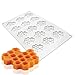15 Cavity Silicone Honeycomb Molds for Chocolate Honeycomb Bee Silicone Fondant Mold Beehive Silicone Baking Molds Bee Candy Silicone Mold for Kitchen Cake Cupcake