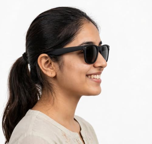 Image of Unisex Stylish Round Sunglasses | TAC Polarized Lens | 100% UV Protection | Men & Women Driving Bikes, Outdoor Sports, Hiking & Travel Eyewear (black sunglass)