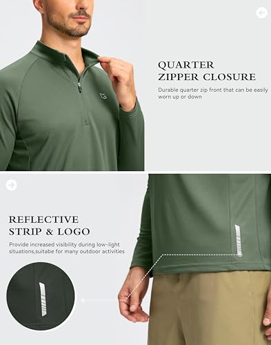 Image of G Gradual Men's Quarter Zip Pullover Running Athletic Shirts Long Sleeve